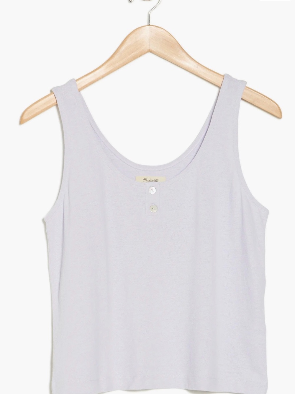 Madewell White Pointelle Henley Tank. Size Small